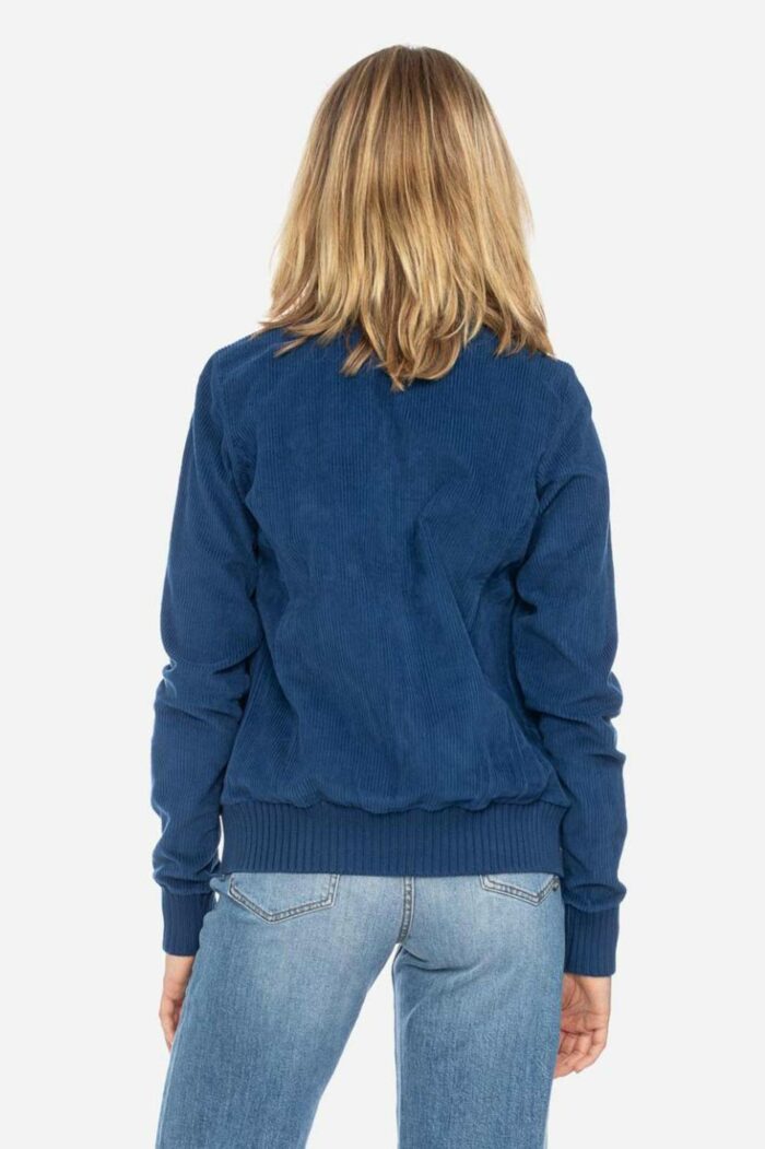 Ribfluweel jasje donkerblauw - Afbeelding 2