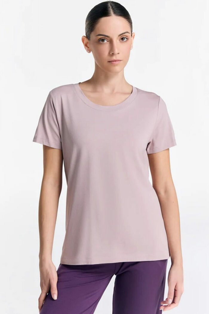 T-shirt biokatoen/modal zacht roze