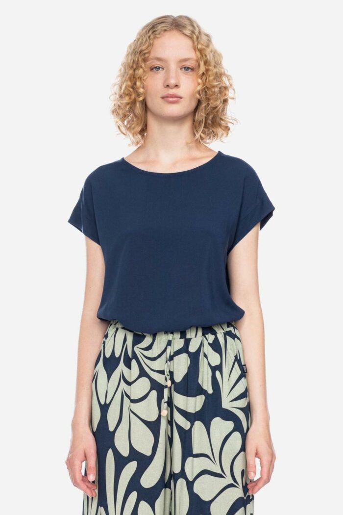 Top tencel blauw