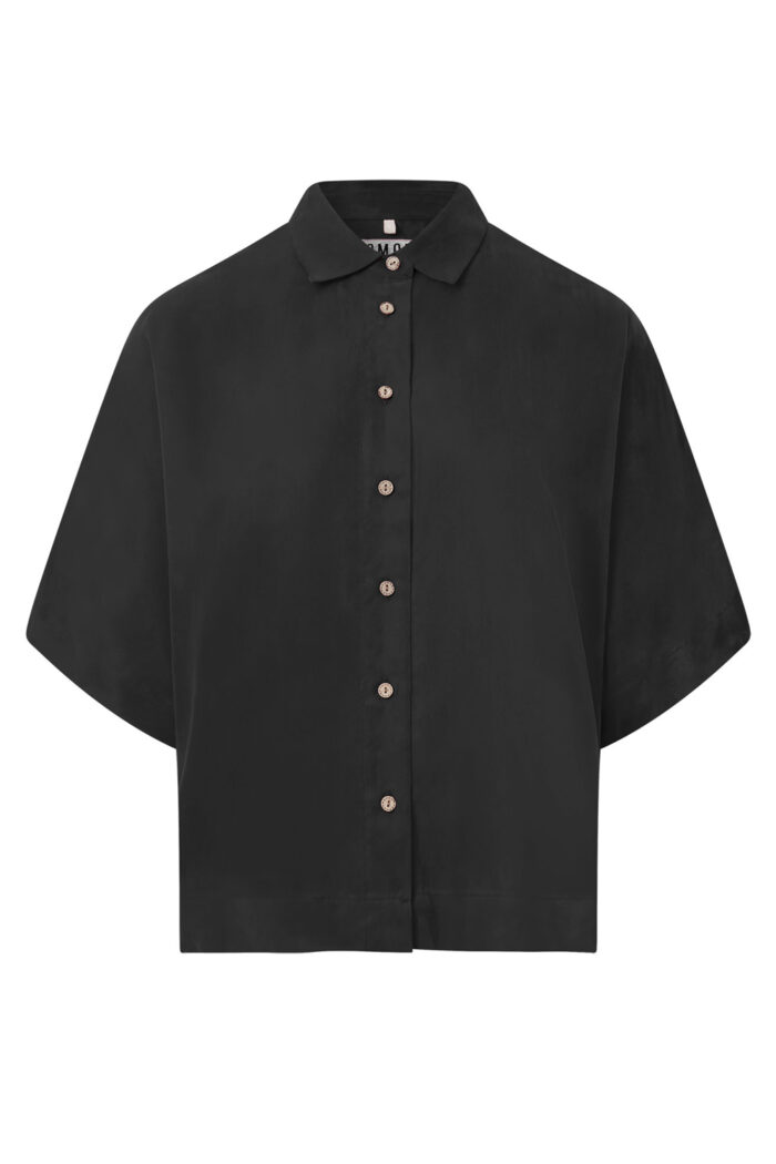 Linnen kimono bloes zwart