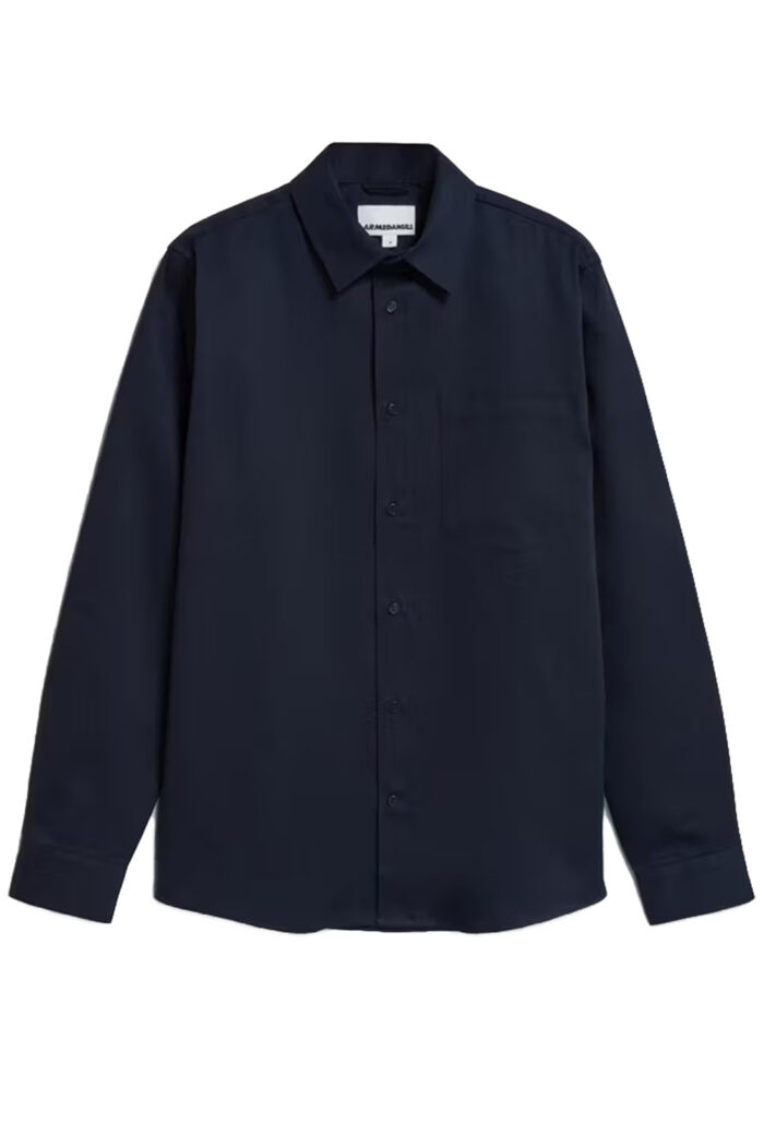 Donkerblauw overhemd tencel-biokatoen - Afbeelding 3