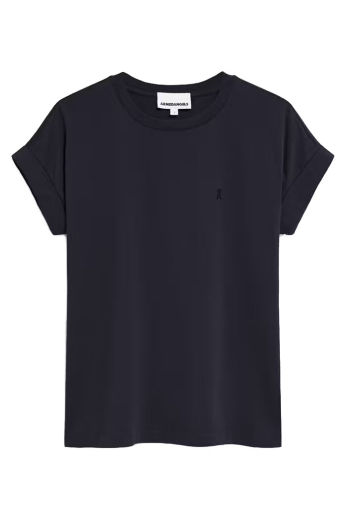 T-shirt ronde hals donkerblauw - Afbeelding 4
