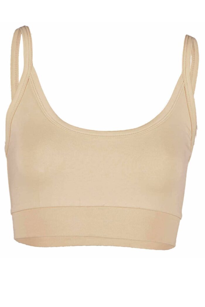 Bustier met brede onderrand beige