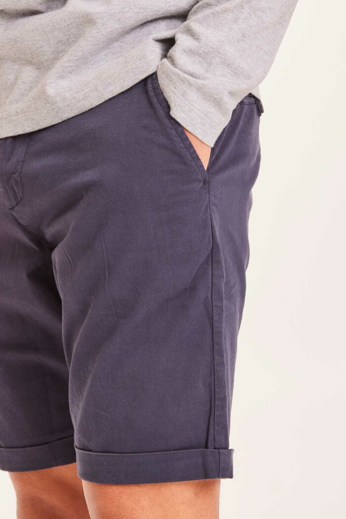 Korte broek donkerblauw biokatoen met stretch - Afbeelding 3