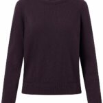 Trui bio merinowol aubergine