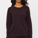 Trui bio merinowol aubergine - Afbeelding 3