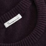 Trui bio merinowol aubergine - Afbeelding 5