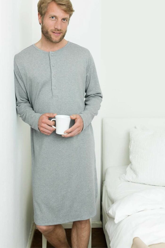 Nachthemd unisex grijs melange - Afbeelding 2