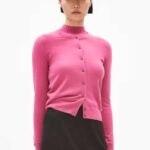 Damesvest merinowol roze - Afbeelding 2