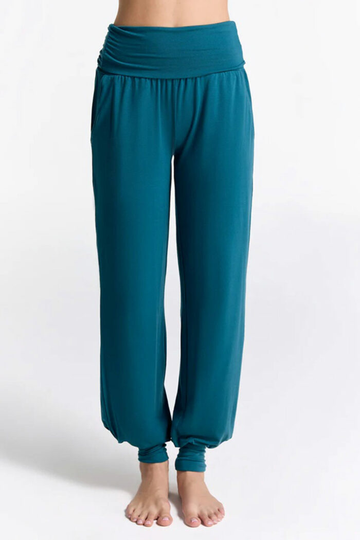 Yogabroek tencel  blauwgroen