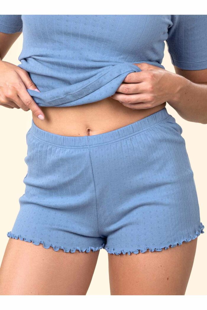 Slaapshorts lavendelblauw - Afbeelding 2