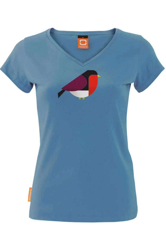 Dames t-shirt V-hals Roodborstje