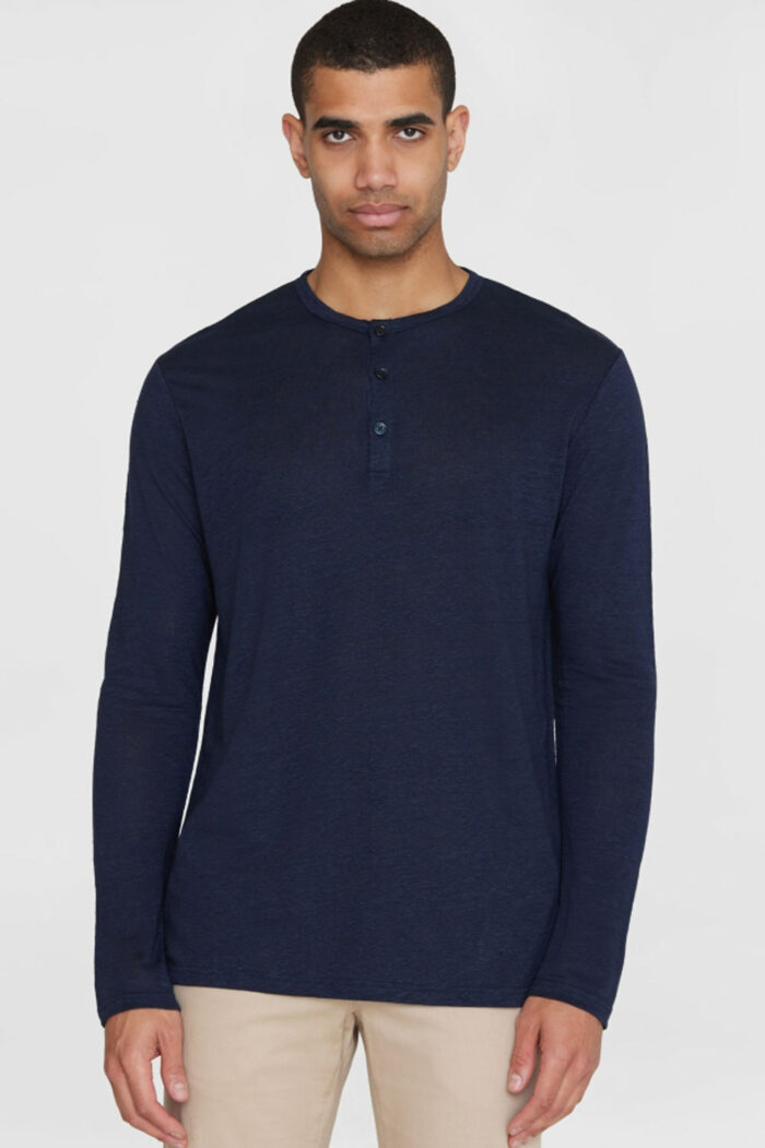 Linnen longsleeve met knoopjes - Afbeelding 4
