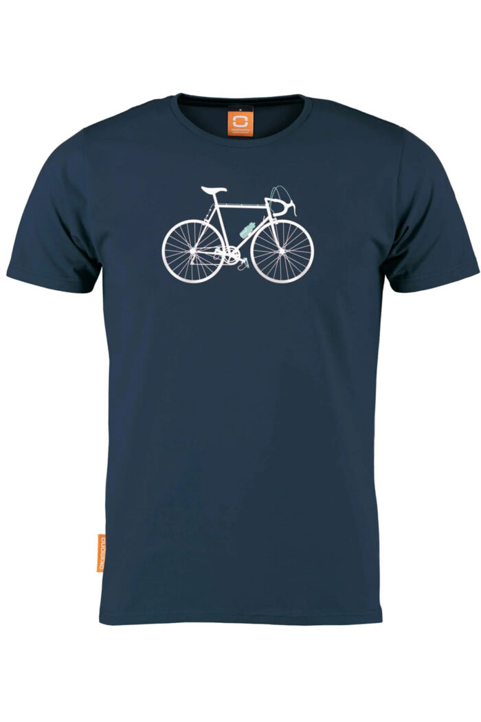 T-shirt ronde hals Cycling Seventies donkerblauw