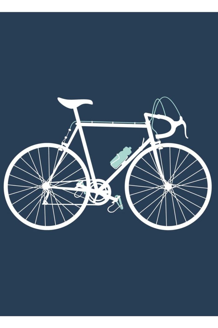 T-shirt ronde hals Cycling Seventies donkerblauw - Afbeelding 2