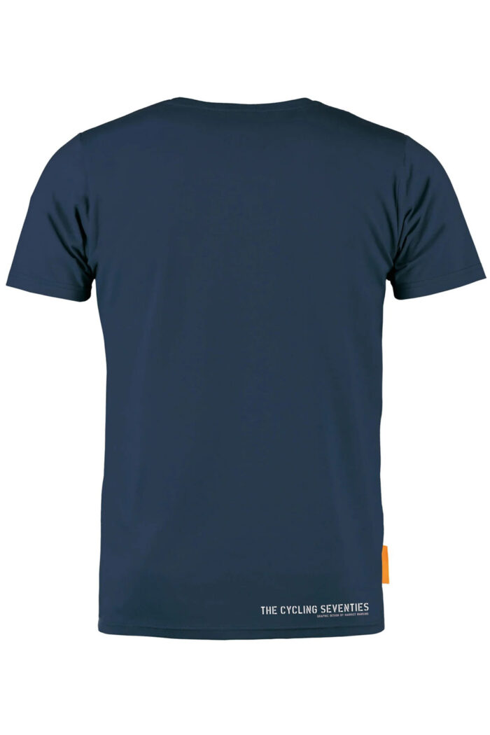 T-shirt ronde hals Cycling Seventies donkerblauw - Afbeelding 3