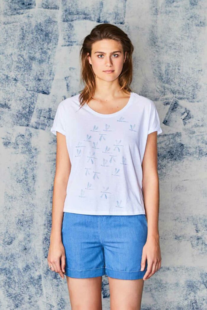 T-shirt 100% biokatoen wit Libelle