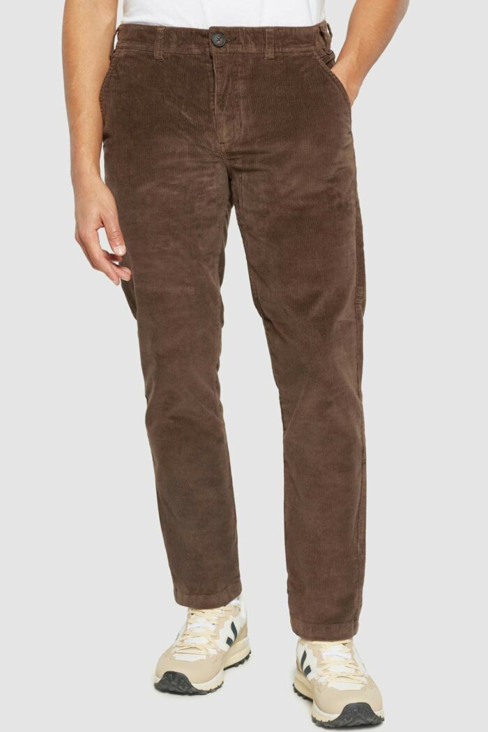Chinobroek biokatoen rib bruin