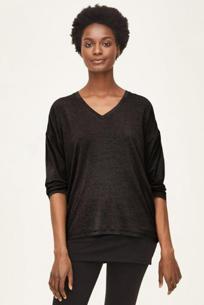 V-hals top zwart