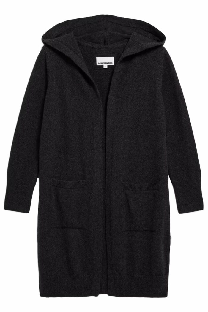Lang vest met capuchon donkergrijs
