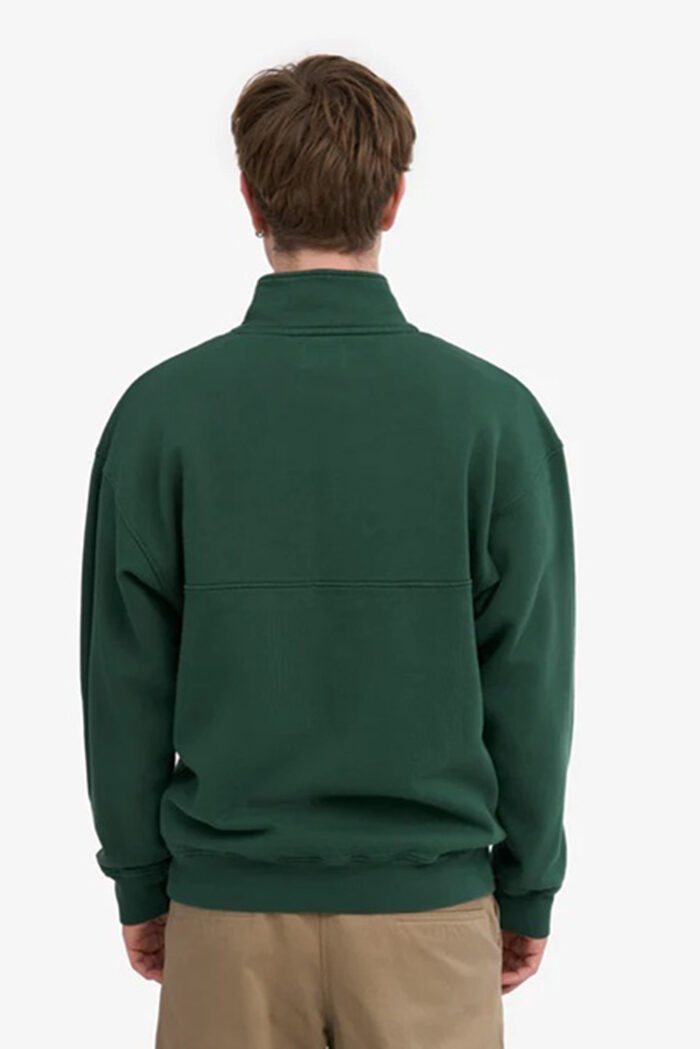 Groene sweater trui met rits biokatoen - Afbeelding 3