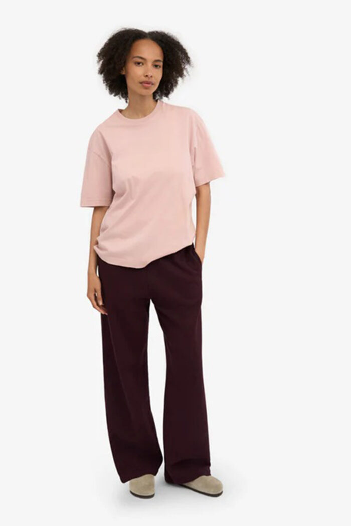 Bordeauxrode unisex joggingbroek met rechte pijpen - Afbeelding 2
