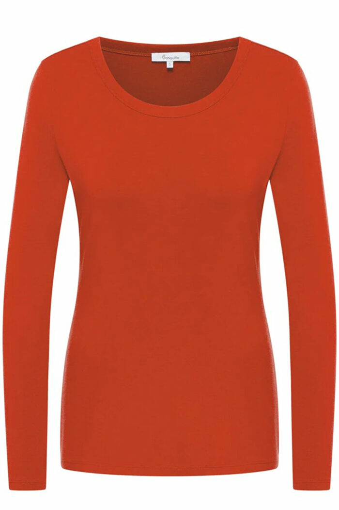 Basic longsleeve katoen oranje