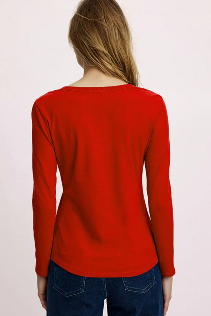 Basic longsleeve katoen oranje - Afbeelding 3
