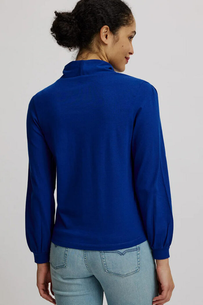 Longsleeve met kraag blauw - Afbeelding 2