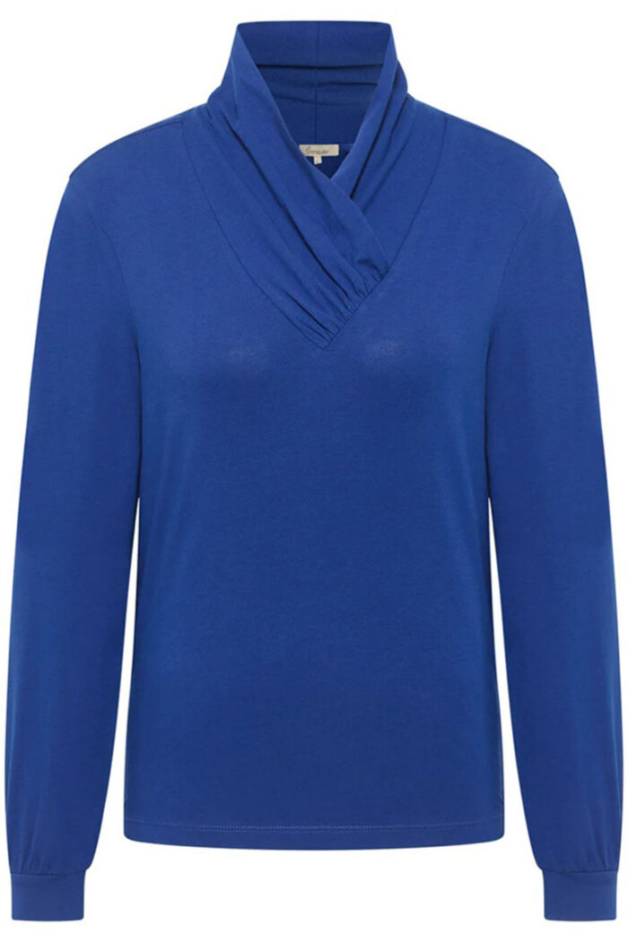 Longsleeve met kraag blauw - Afbeelding 3