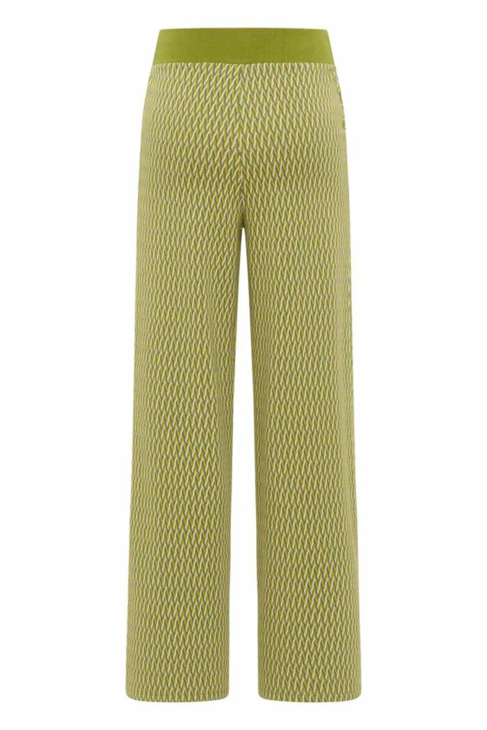 Groene jacquard broek retro look - Afbeelding 5