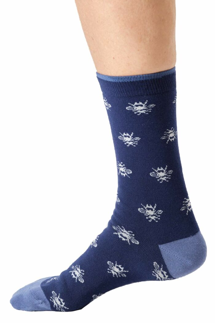 Sokken bamboe bijtjes donkerblauw