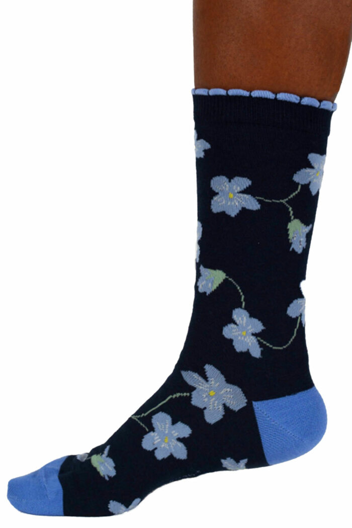 Sokken bamboe lila bloemen