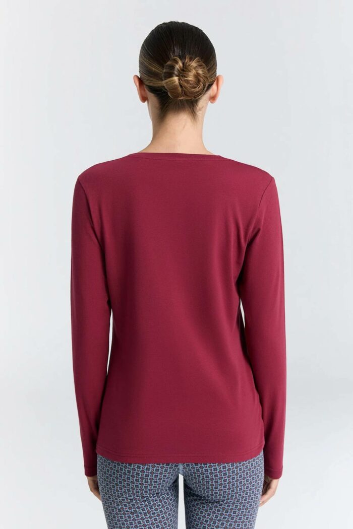 Basic v-hals shirt slim fit rood - Afbeelding 2