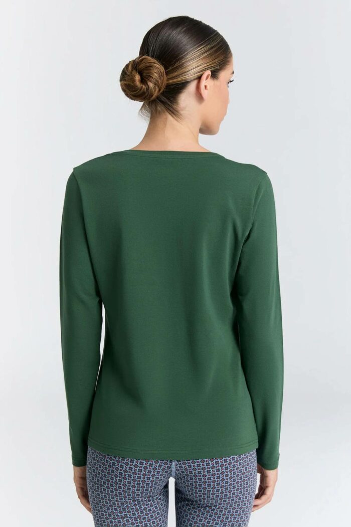 Basic v-hals shirt slim fit groen - Afbeelding 2