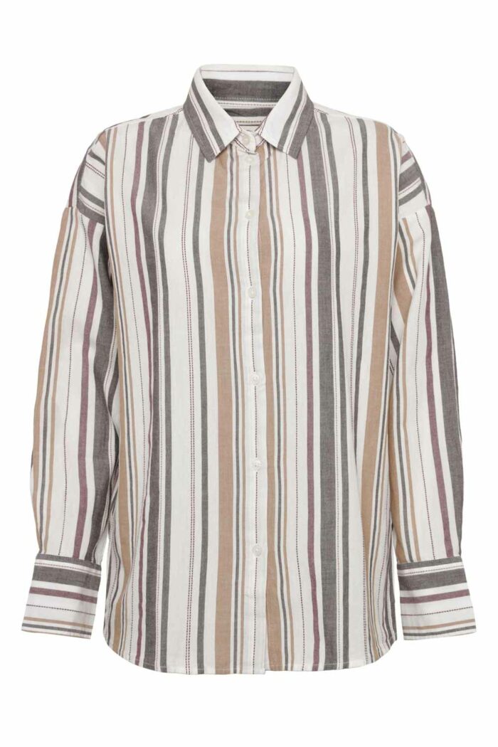 Gestreepte damesblouse katoen