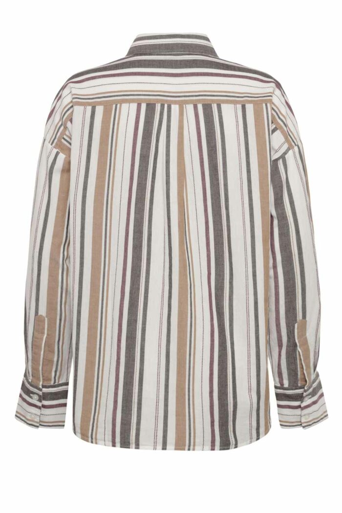 Gestreepte damesblouse katoen - Afbeelding 2