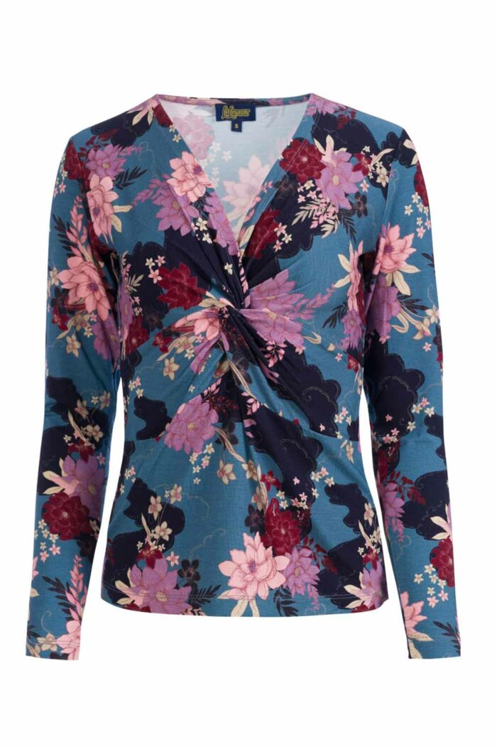 Shirt knoop bloemenprint