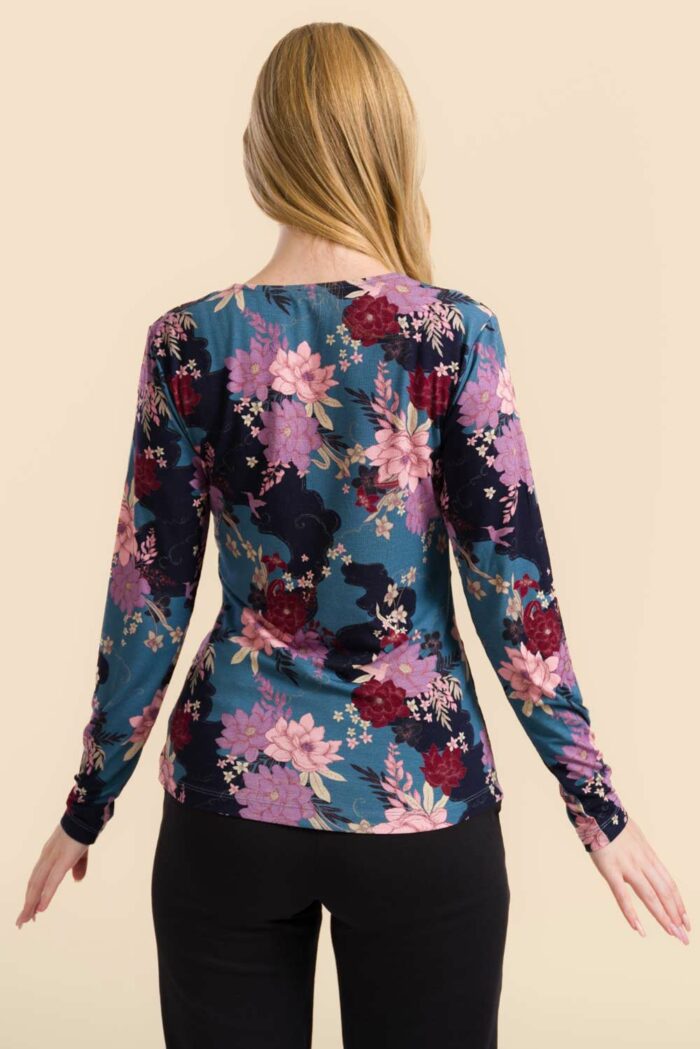 Shirt knoop bloemenprint - Afbeelding 3