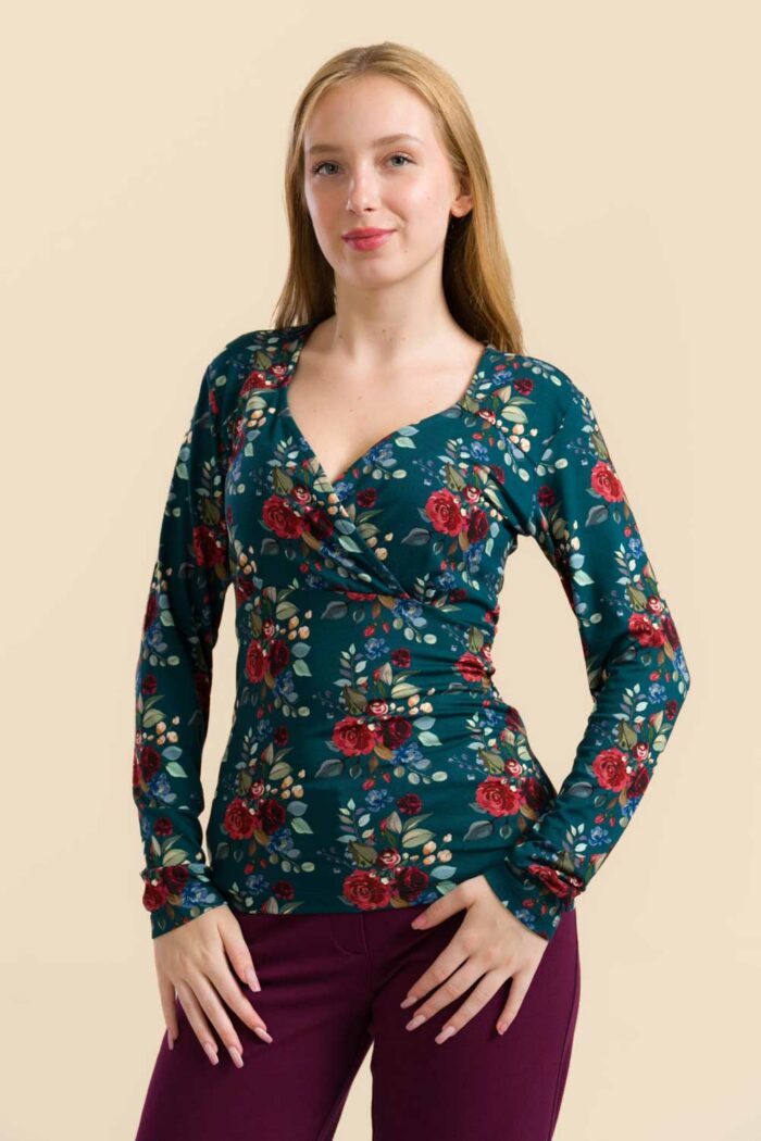 Shirt met overslag herfstboeket