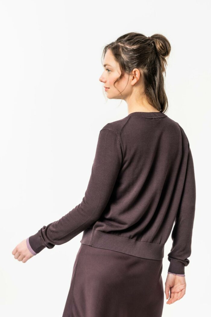 Bruin damesvest bio katoen - Afbeelding 3