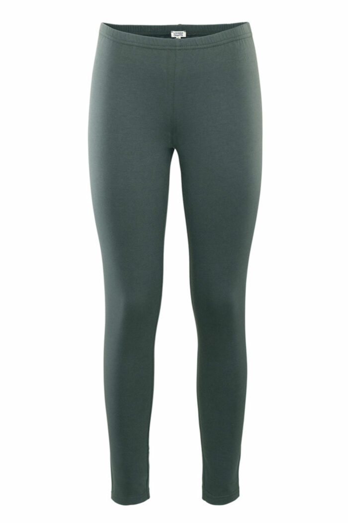 Dikke legging met elastan khakigroen