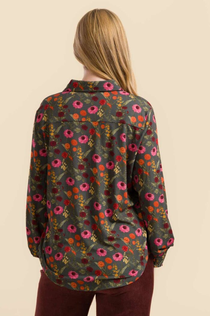 Wijde blouse bloemen - Afbeelding 3