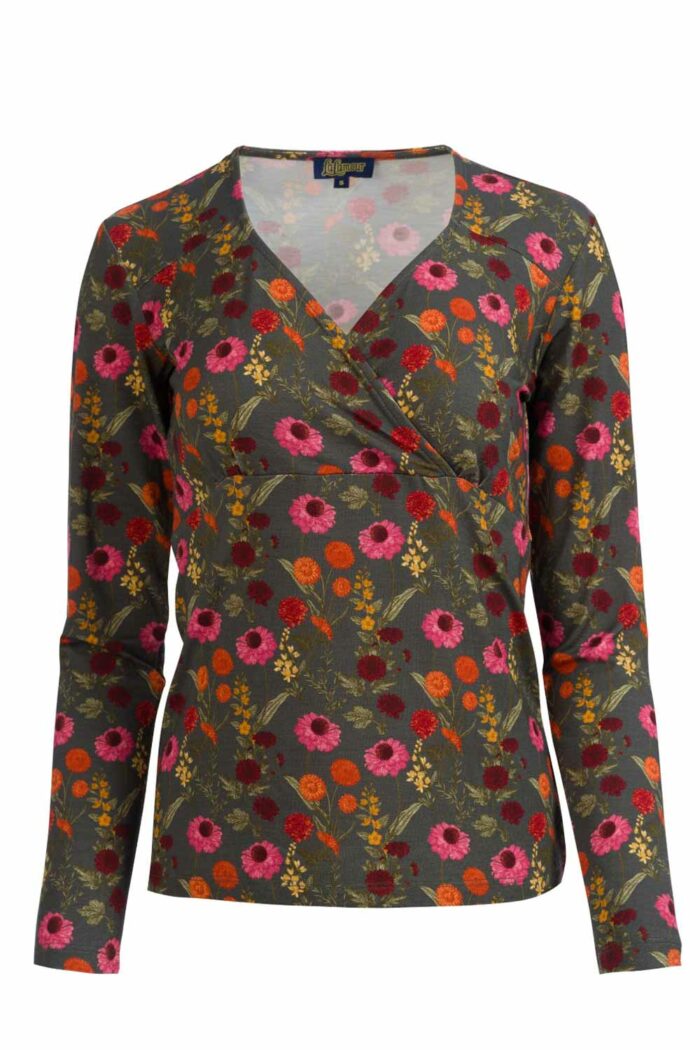 Shirt met overslag bloemen - Afbeelding 3