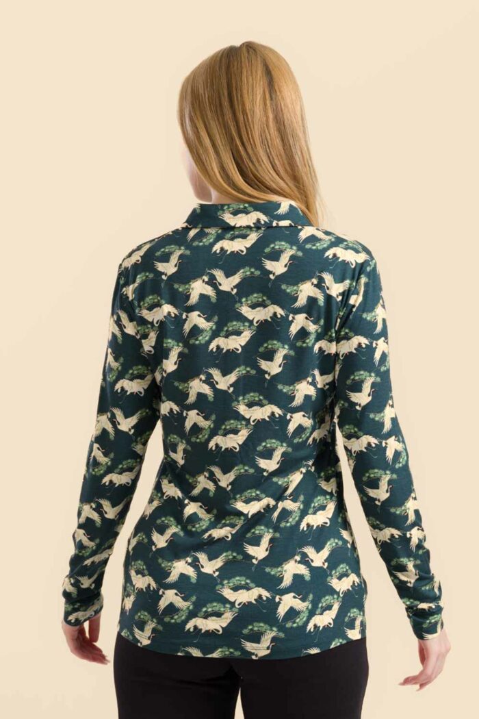 Blouse met kraanvogels - Afbeelding 3