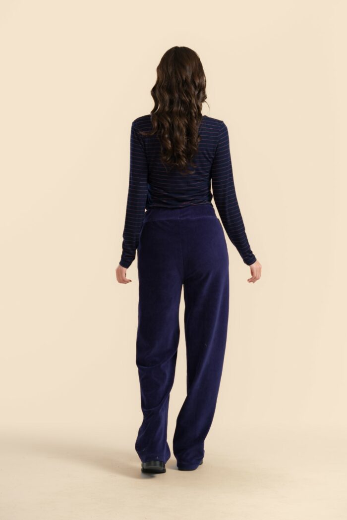 Rib velours broek donkerblauw - Afbeelding 3