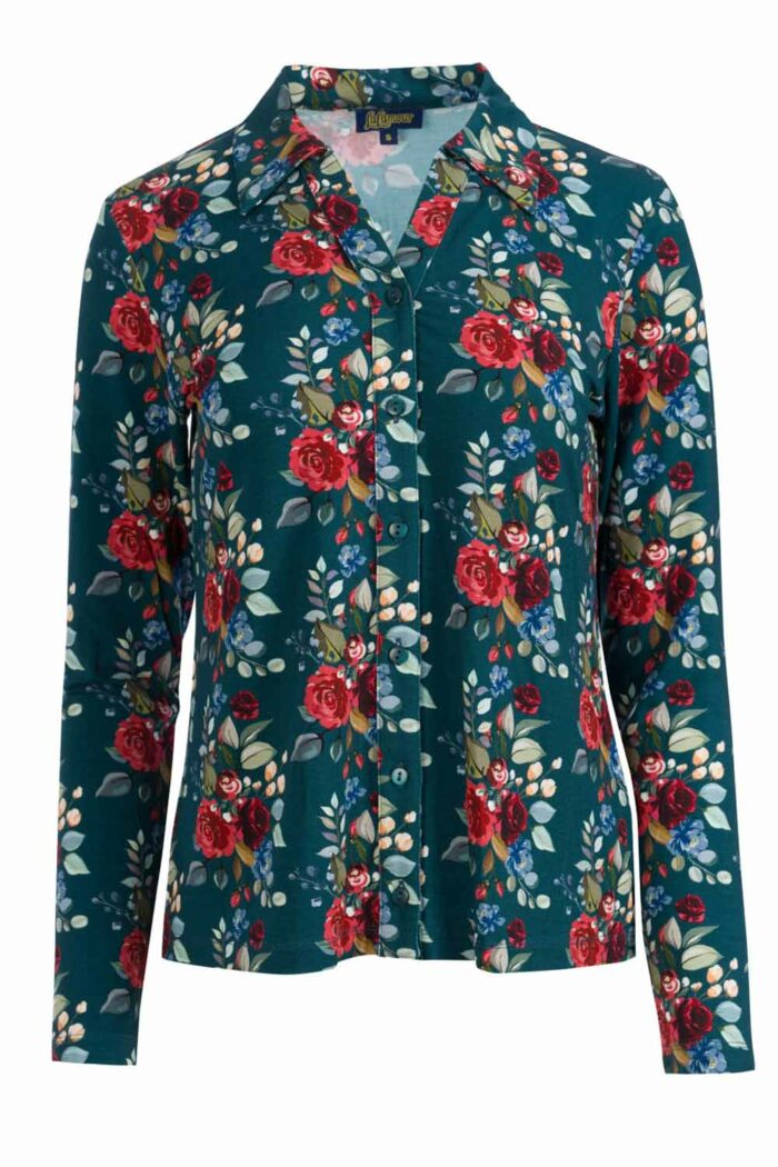 Blouse rozenprint