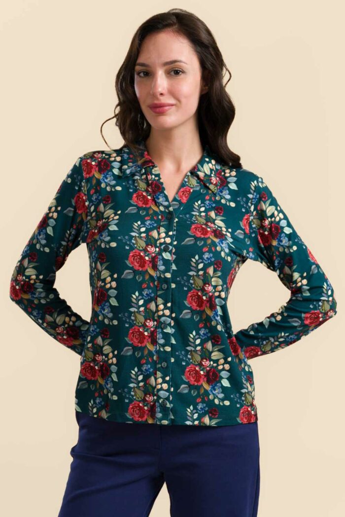 Blouse rozenprint - Afbeelding 2