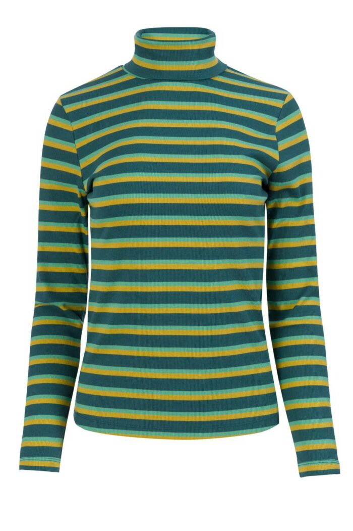 Shirt met col strepen modal en biokatoen