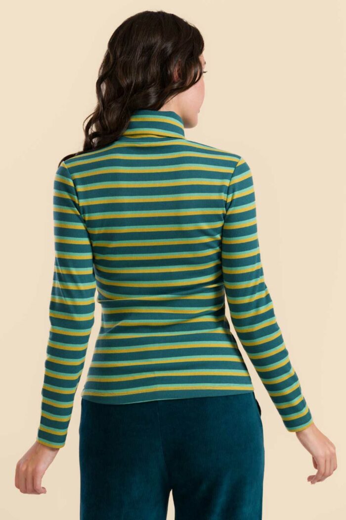 Shirt met col strepen modal en biokatoen - Afbeelding 3